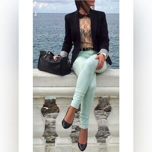 Mint green skinny pants size 5/6